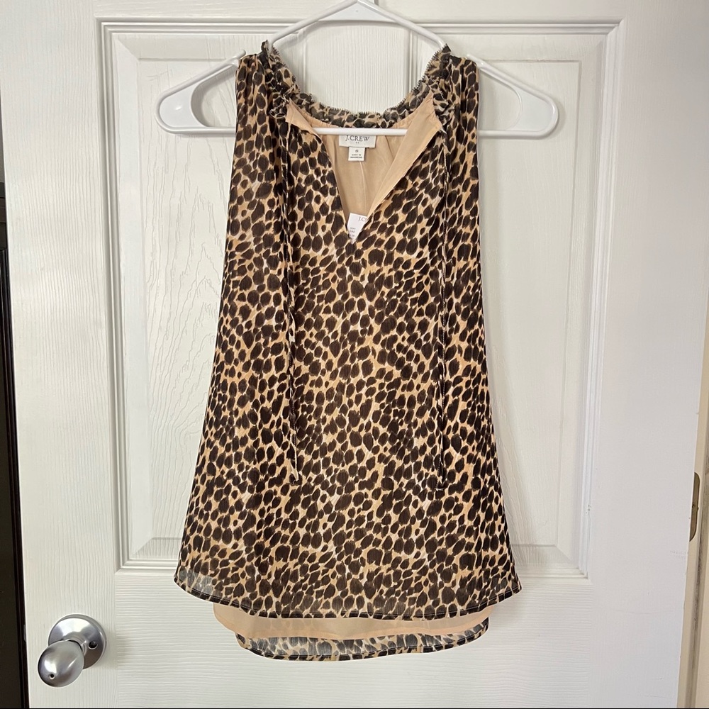 J Crew leopard sleeveless blouse